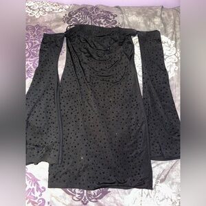 Dolls Kill x Kiki Riki Black Bedazzled Off the Shoulder Dress